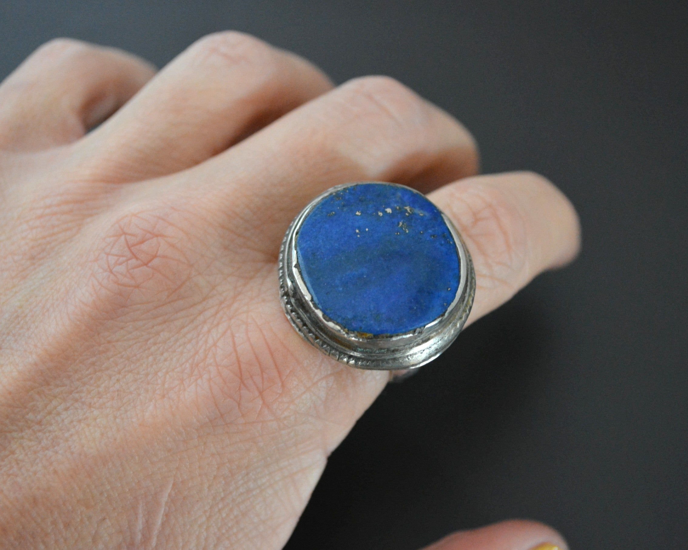 Bold Afghani Lapis Lazuli Ring - Size 8.75