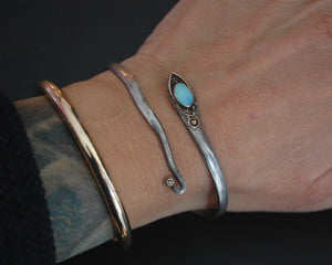 Snake Bracelet with Opal and Gilded Accents