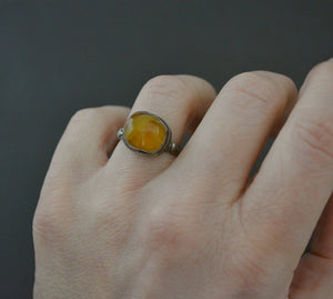Ethnic Older Amber Ring - Size 5.75