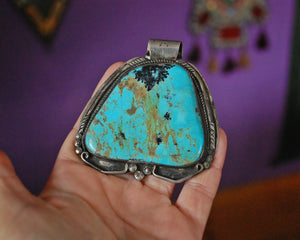 Huge Native American Turquoise Pendant