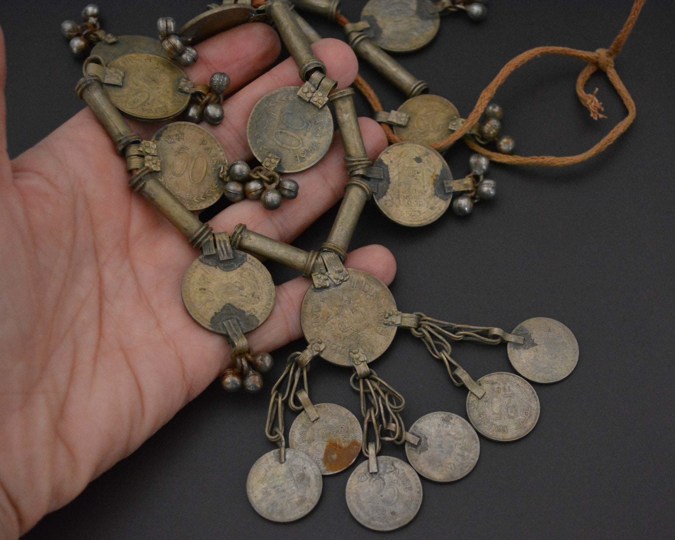 Banjara Kuchi Coin Necklace On Cotton Cord