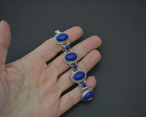 Ethnic Lapis Lazuli Link Bracelet - Adjustable Length