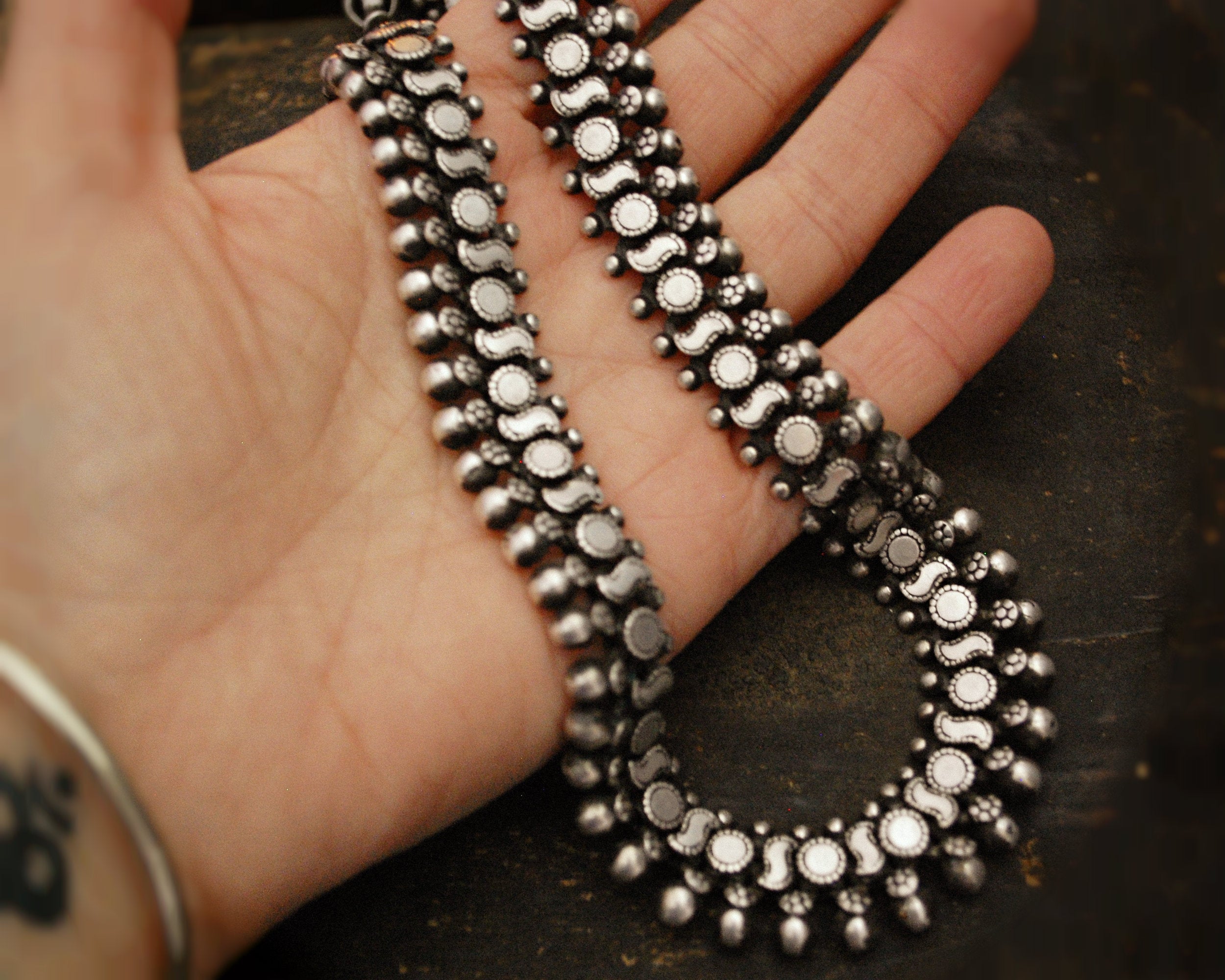 Indian Silver Choker Necklace