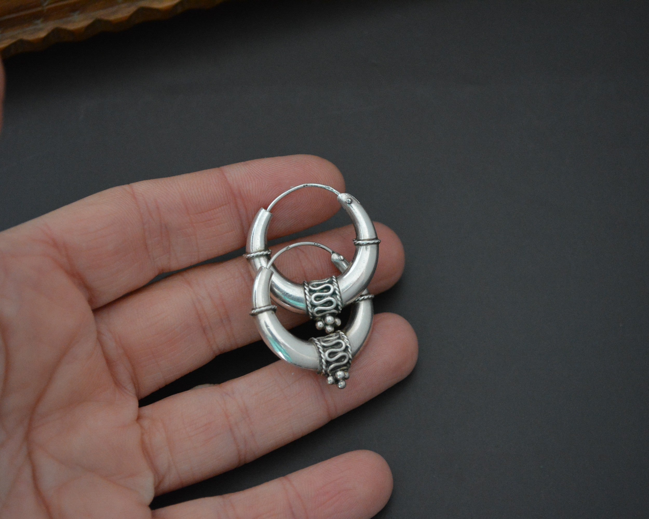 Ethnic Hoop Earrings from India - MEDIUM