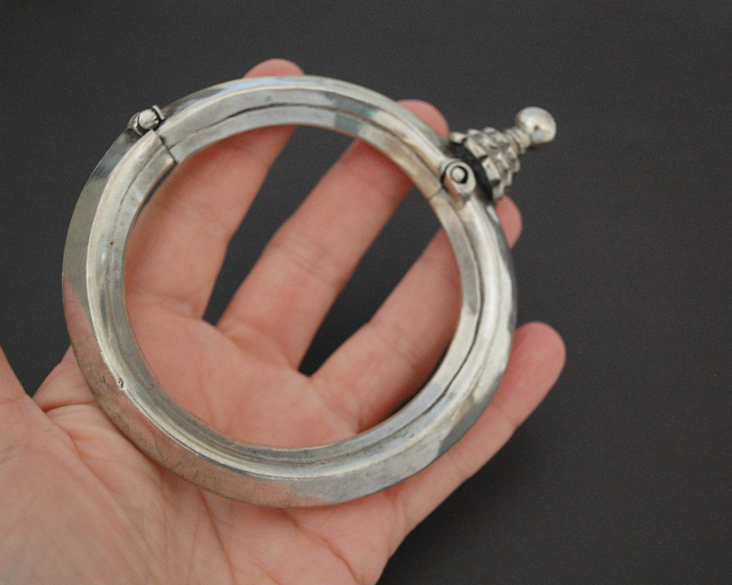 Old Rajasthani Silver Bracelet - LARGE