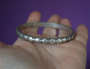 Antique Indian Tribal Silver Bracelet from Rajasthan