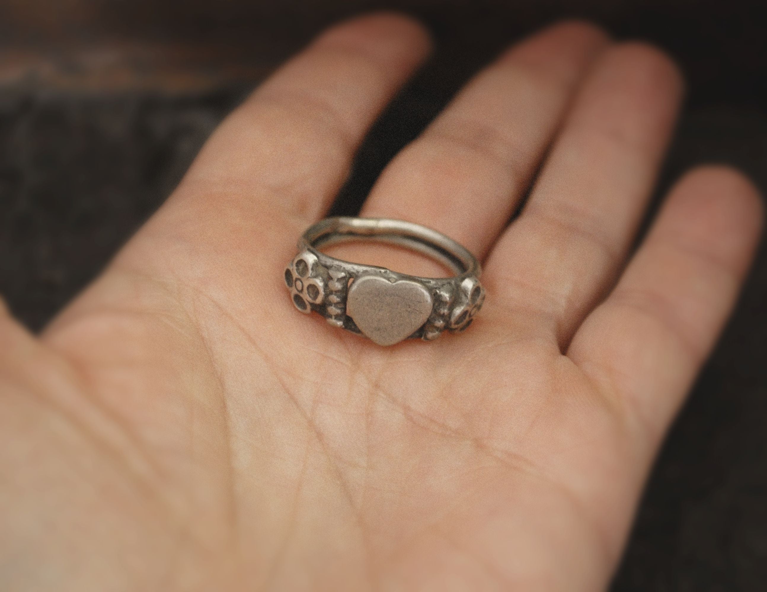 Old Indian Silver Tribal Ring - Size 9.5