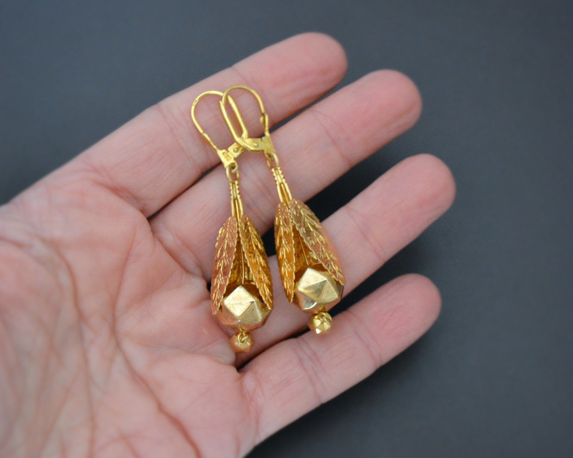 Reserved for A. - Gilded Dangle Earrings from Croatia