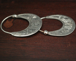 Tuareg Hoop Earrings with Carvings