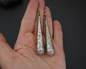 Silver Cone Dangle Earrings