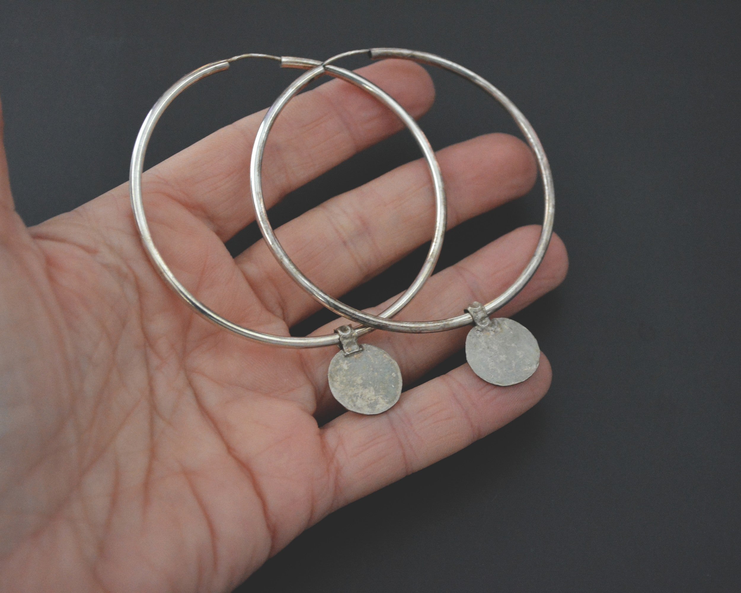XLARGE Hoop Earrings with Coins