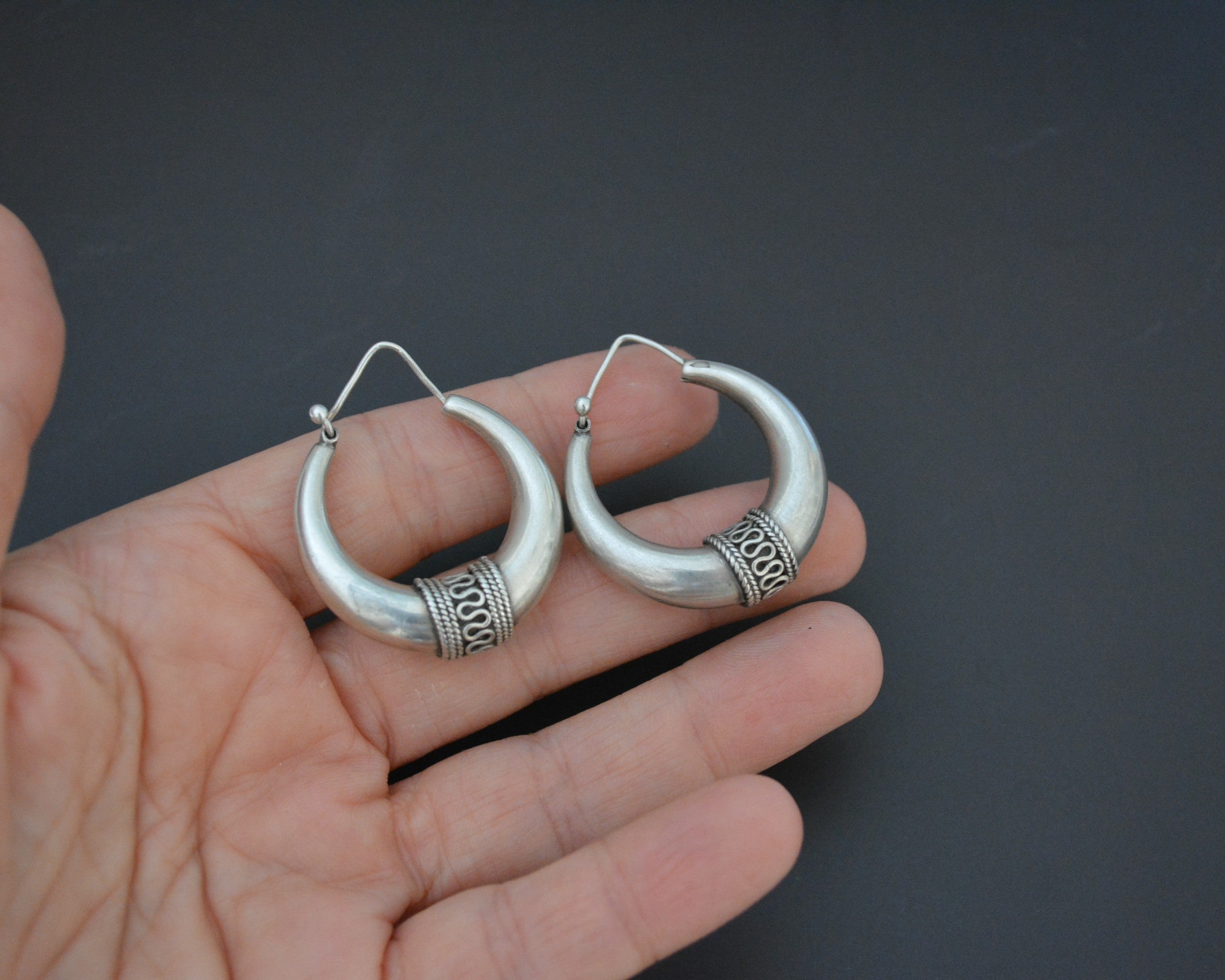 Ethnic Hoop Earrings from India - MEDIUM -