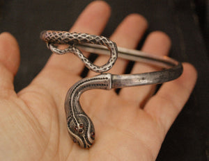 Vintage Snake Bracelet with Garnets