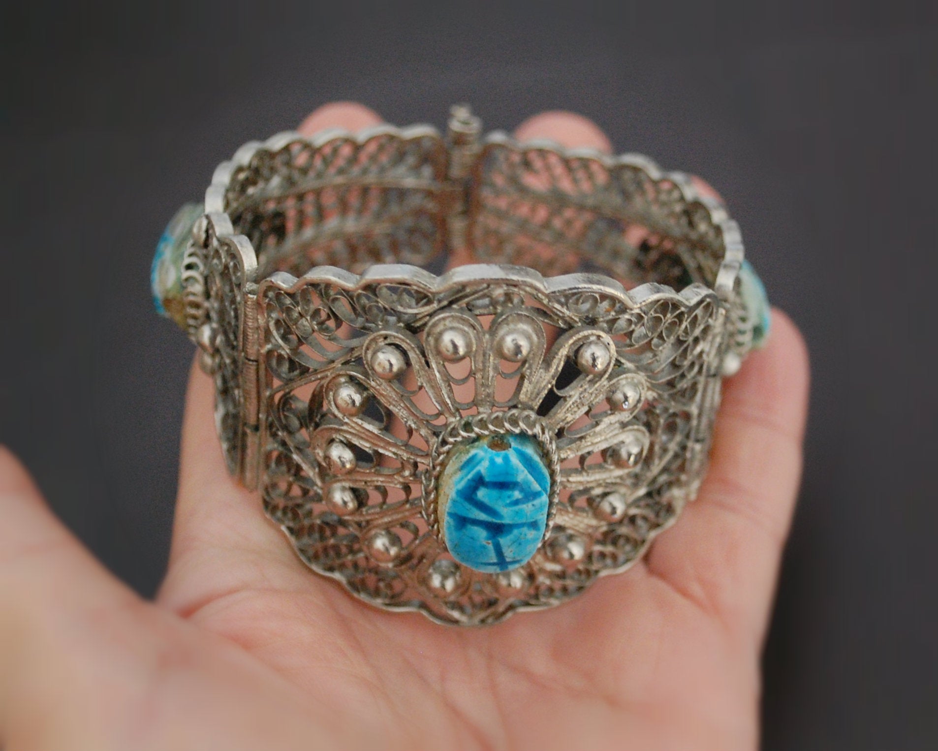 Scarab Filigree Bracelet from Egypt