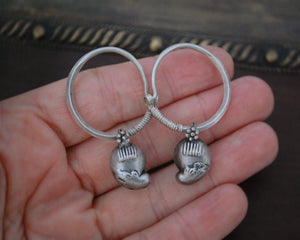 Old Rajasthani Mango Charm Hoop Earrings