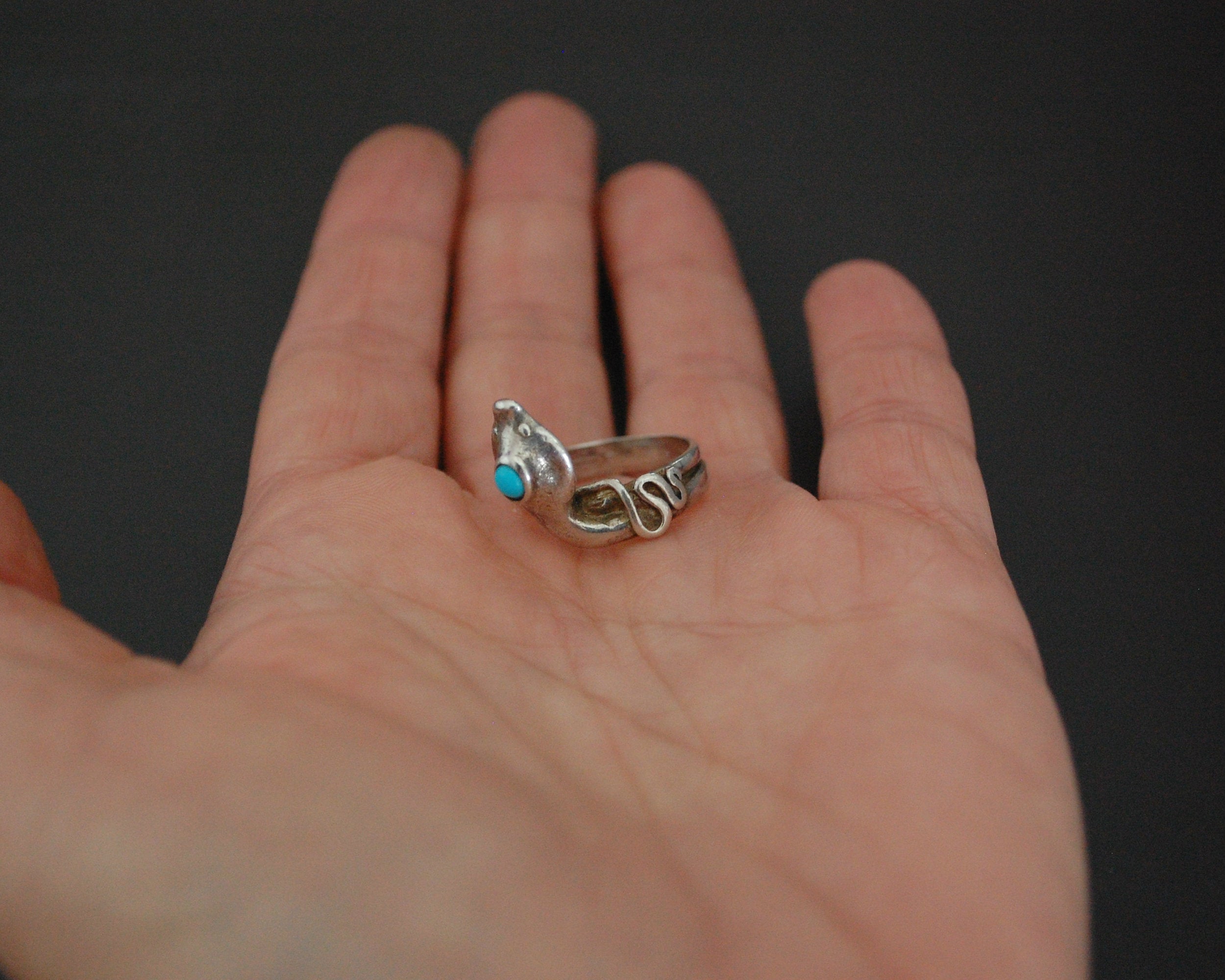 Snake Ring with Turquoise - Size 5.5