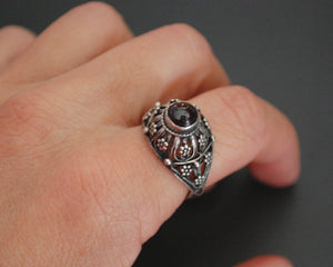 Antique Yemeni Bedouin Ring with Garnet