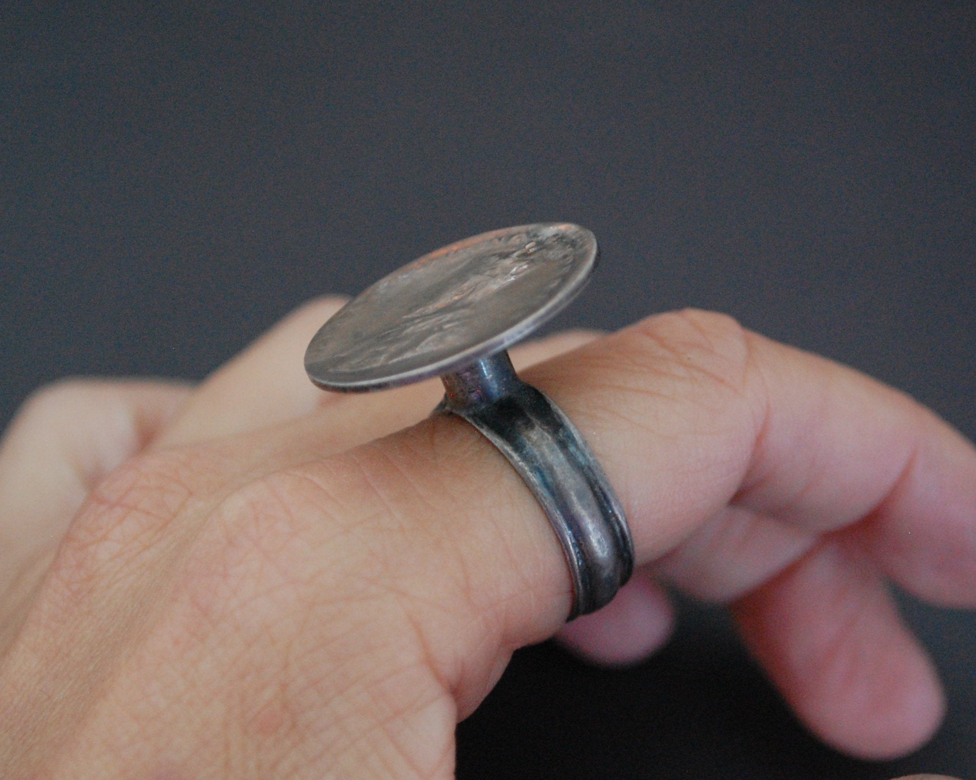 Indian Coin Ring - Size 8.5