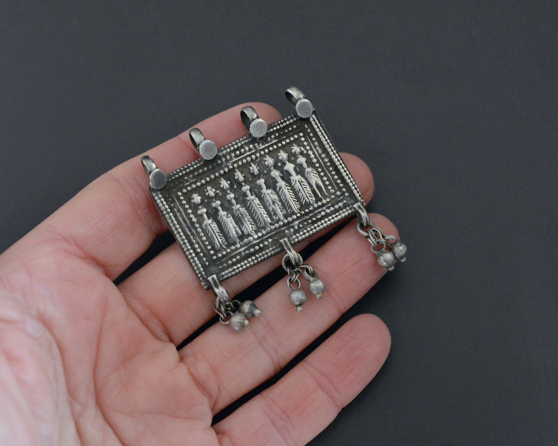 Old Hindu Amulet Sapta Matrikas with Bells