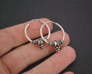 Ethnic Bali Hoop Earrings - SMALL