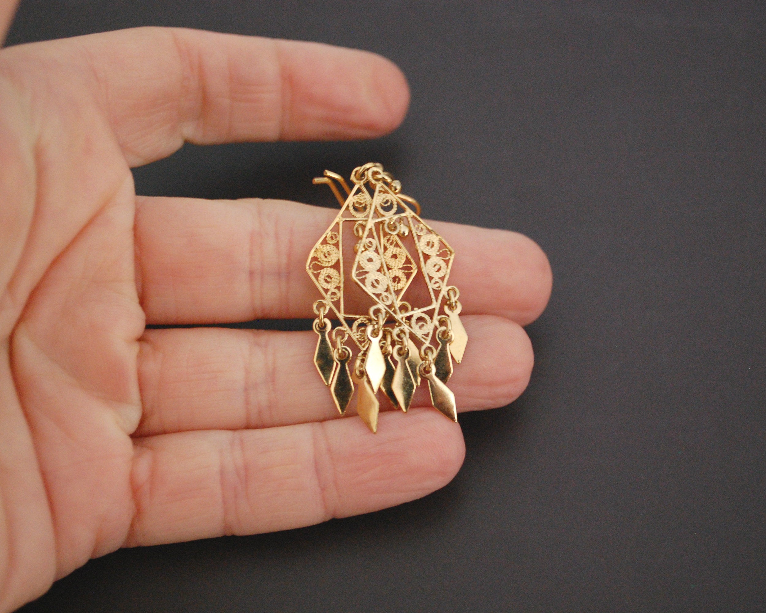 Ethnic Gilded Earrings from India