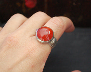 Antique Afghani Carnelian Ring - Size 8.25
