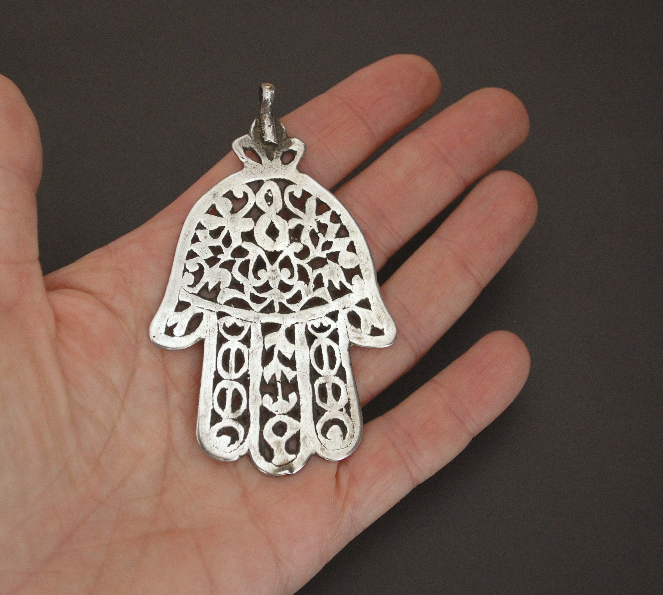 Large Antique Tunisian Hamsa Pendant