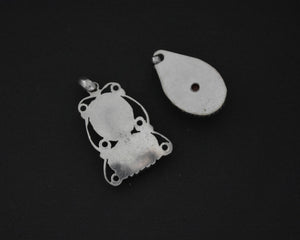 Set Nepali Turquoise Coral Pendants - Set of Two