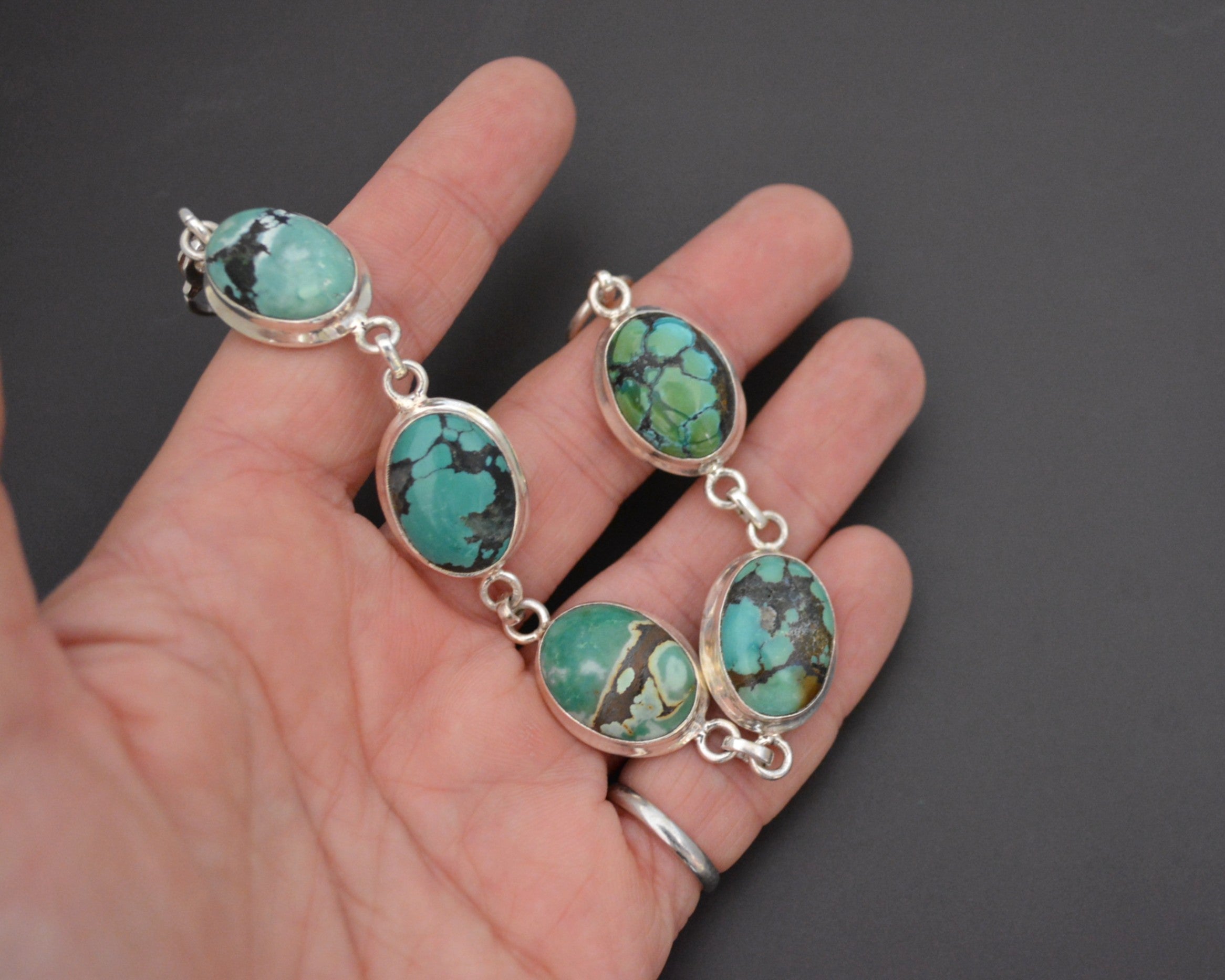 Ethnic Turquoise Link Bracelet