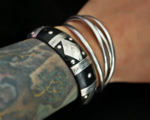 Tuareg Silver Cuff Bracelet with Engravings