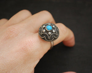 Ethnic Turquoise Ring - Size 7