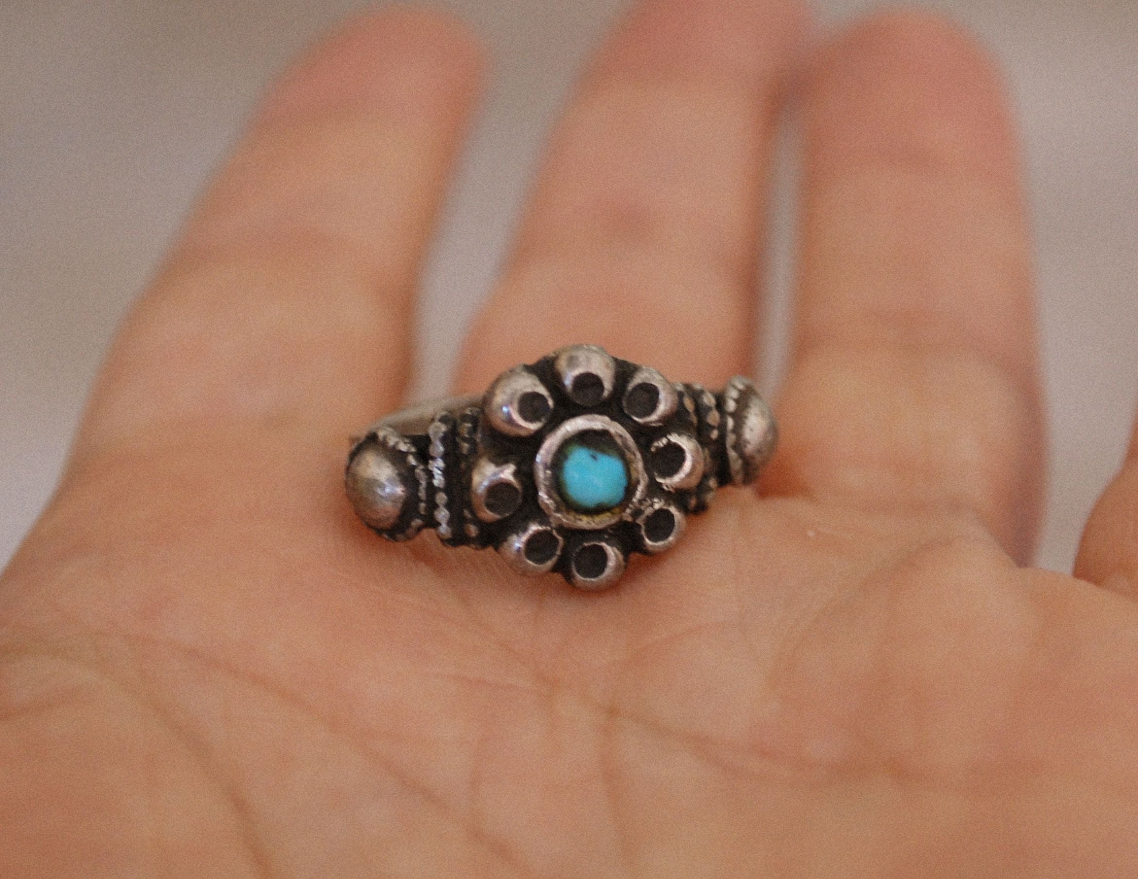 Rajasthani Turquoise Ring - Size 6