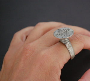 Tuareg Ring with Carved Face - Size 9