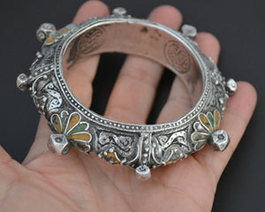 Berber Hinged Enamel Bracelet - SMALL