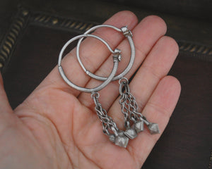 Afghani Hoop Earrings with Tassels