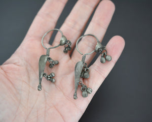Old Rajasthani Silver Earrings with Bells