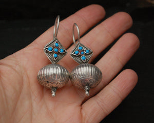 Antique Afghani Turquoise Earrings