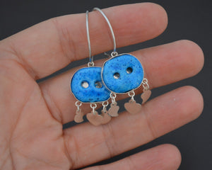 Assyrian Blue Glass Evil Eye Earrings - Reyyan Earrings - Hercai Earrings