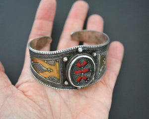 Reserved for A.- Kazakh Gilded Silver Cuff Bracelet
