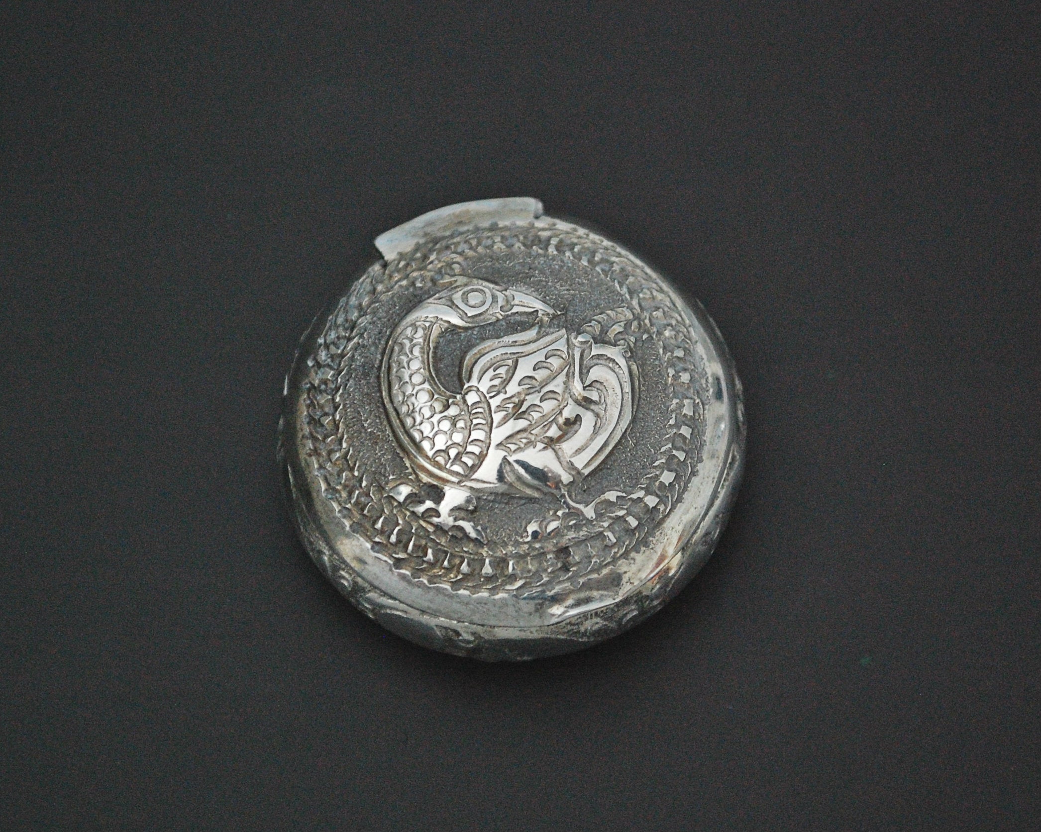 Vintage Carved Peacock Box from India