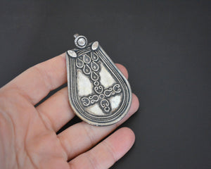 Long Indian Silver Pendant
