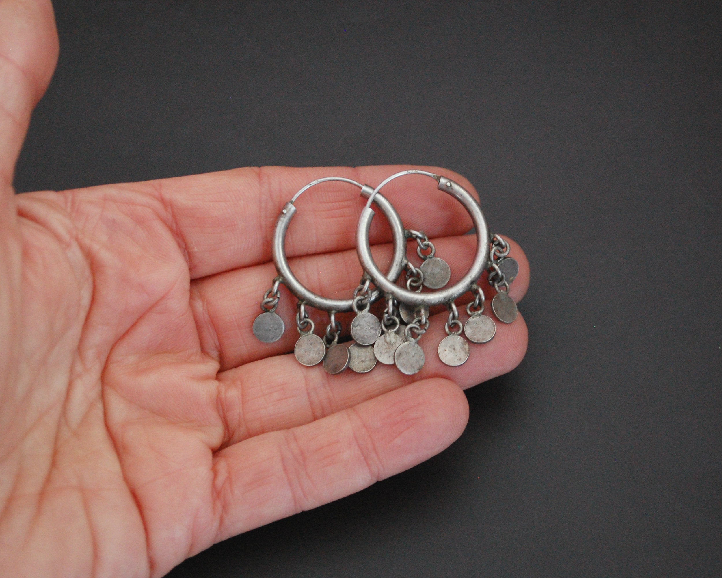 Ethnic Hoop Earrings with Dangles