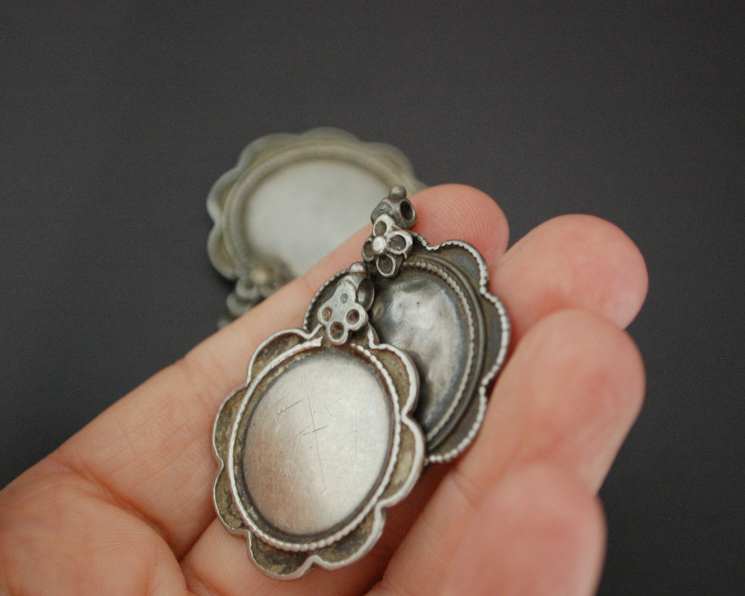 Rajasthani Silver Disc Pendant - Set of Three