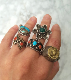 Ethnic Aventurine Ring from India - Size 6.5