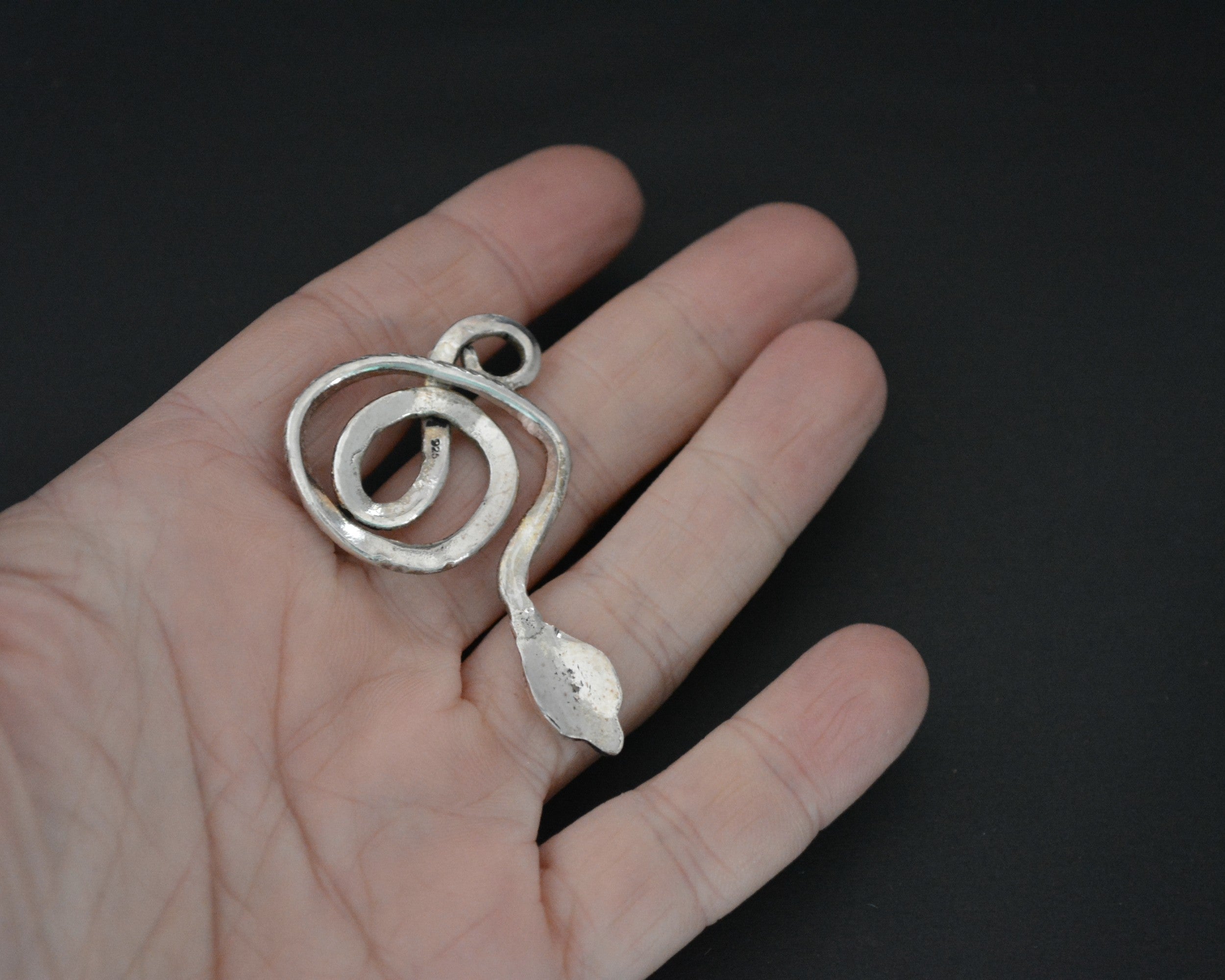 Silver Snake Ornament Pendant