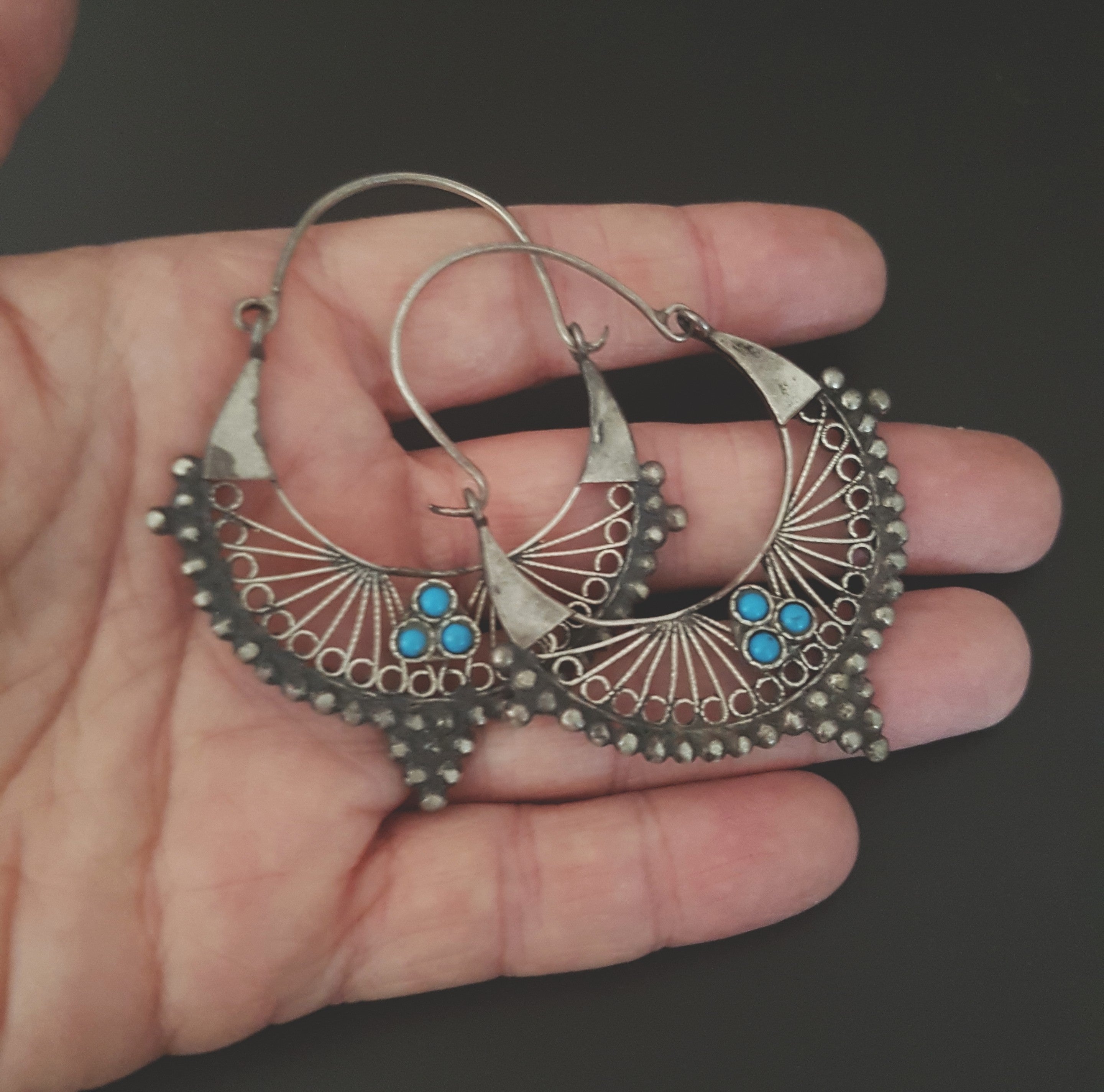 Afghani Earrings with Turquoise