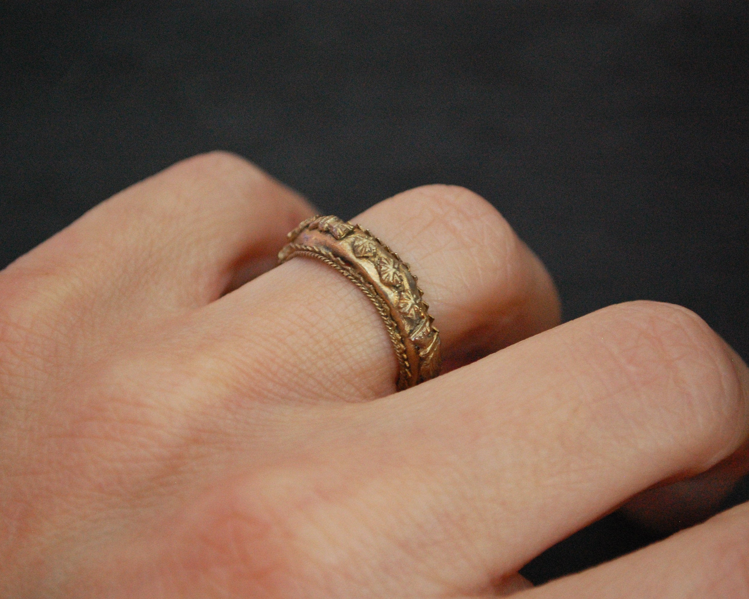 Indonesian Gilded Band Ring - Size 5.5