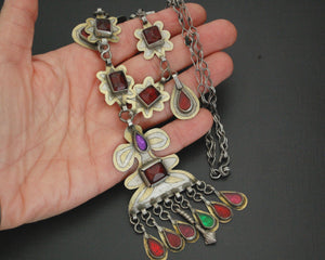 Turkmen Gilded Necklace with Glass Stones
