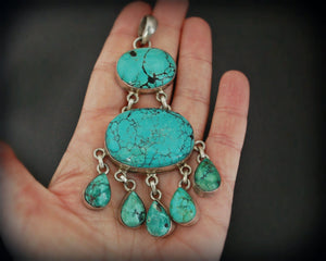 Huge Turquoise Pendant from India