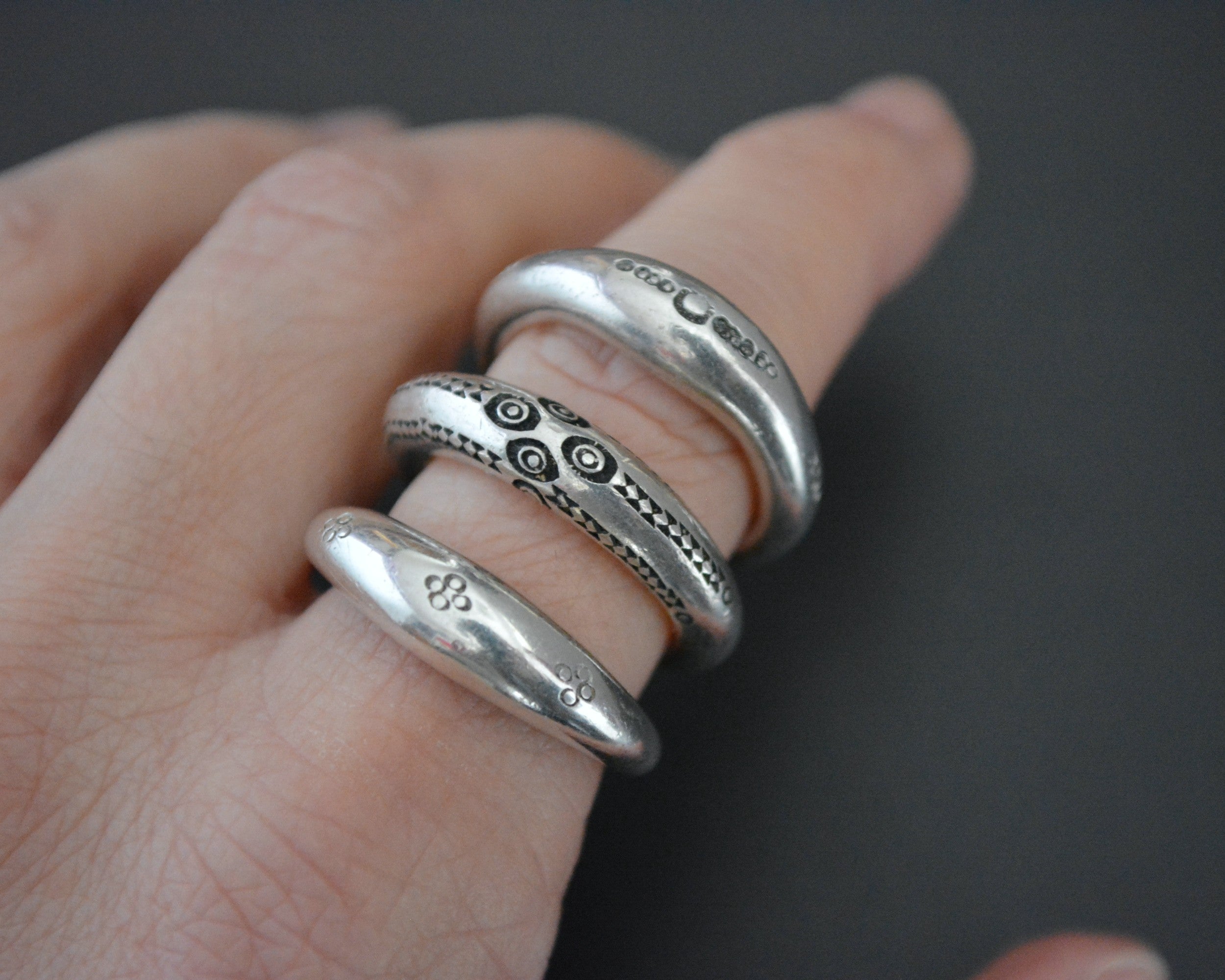 Tuareg Silver Ring - Size 7.25 - 8